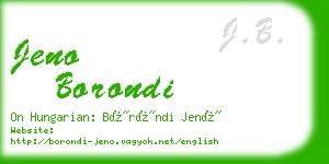 jeno borondi business card